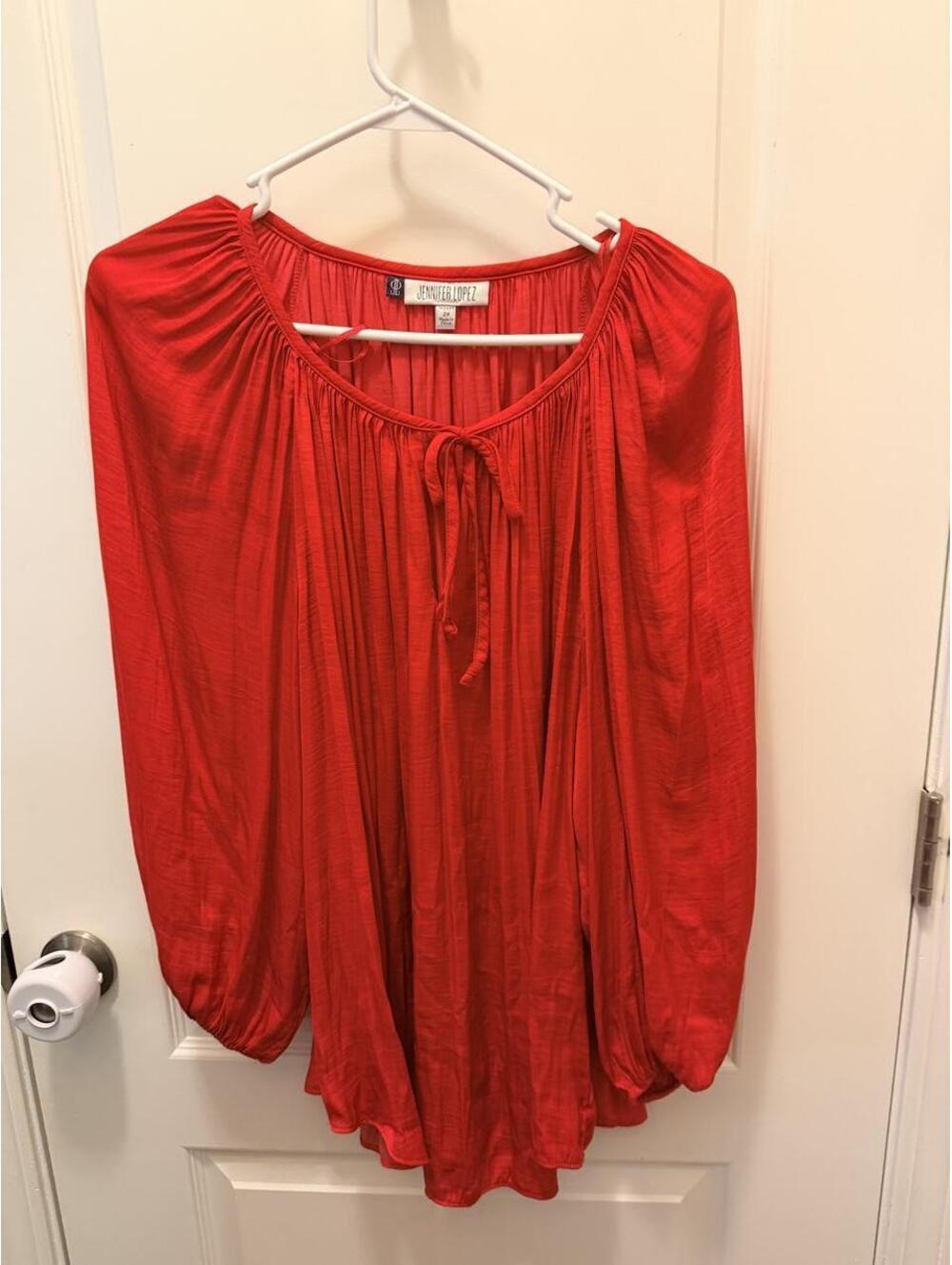 Jennifer Lopez Women's Red and Orange Blous